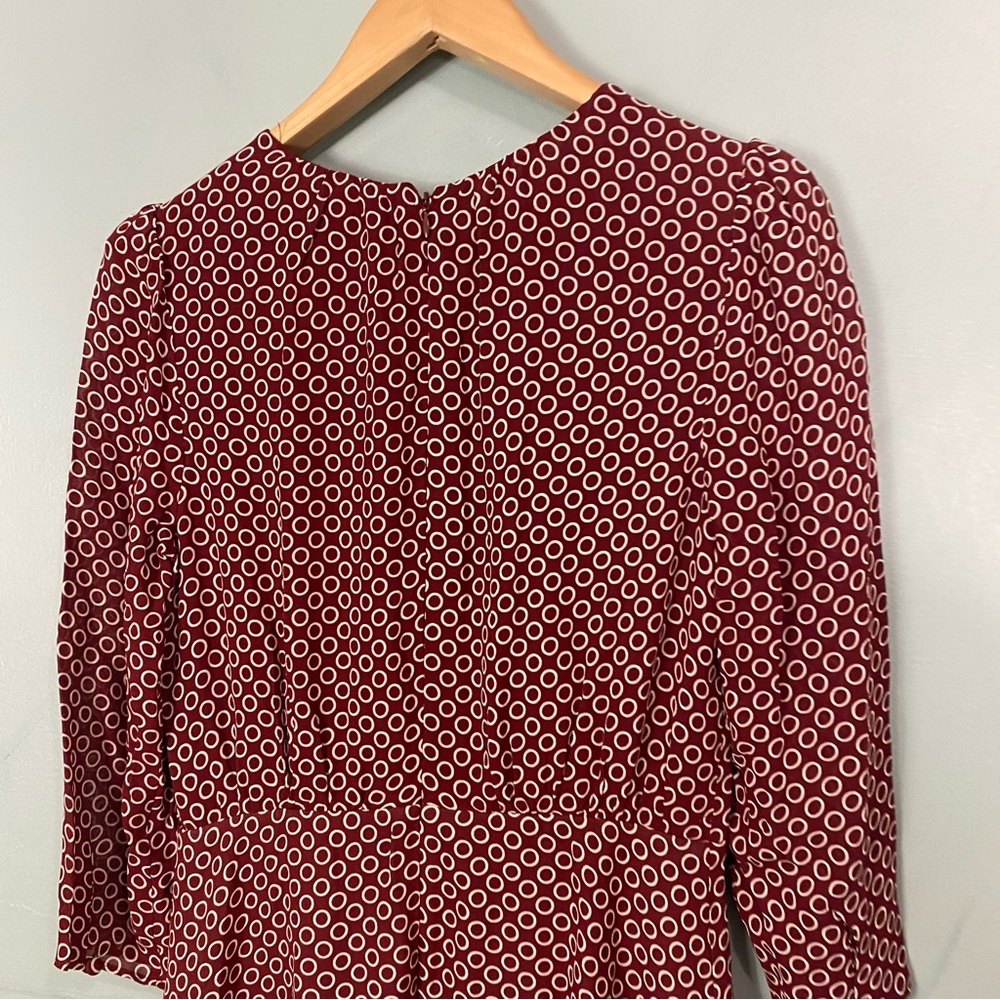 Reformation Sabra‎ Midi Dress Pleated Polka Ring Dot Red Size 8 - Picture 7 of 8